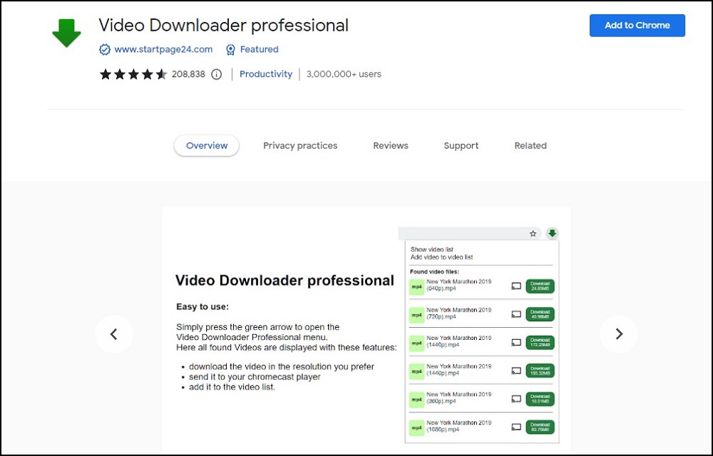 Video Downloader PRO overview