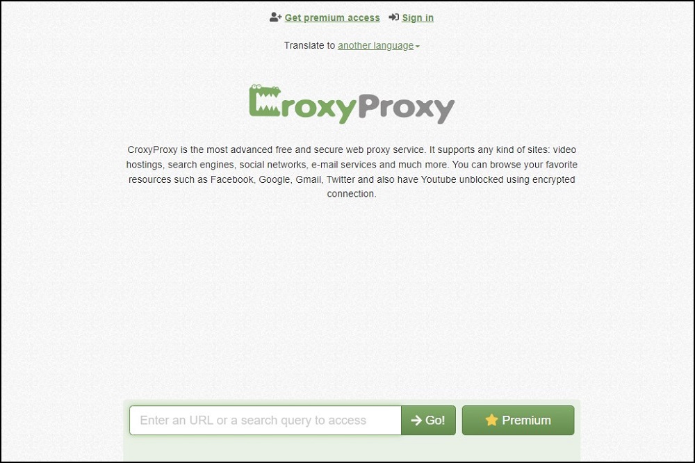 CroxyProxy Homepage