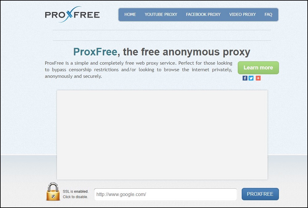 ProxFree Homepage
