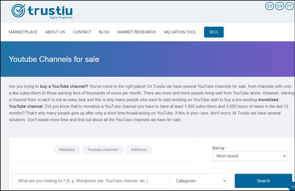 Trustiu for Buy YouTube Channel