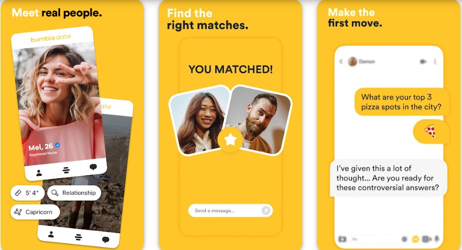 Bumble Tinder Alternatives apps Download from Play Store