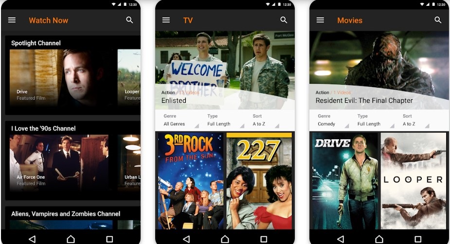 Crackle apps from Play Store