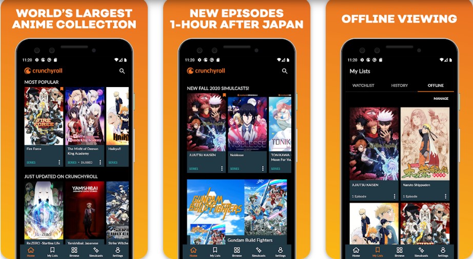 Crunchyroll apps from Play Store