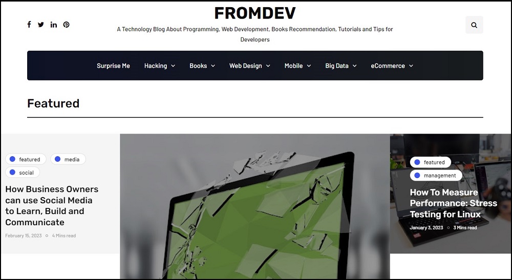 FromDev Homepage