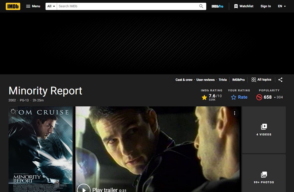 Minority Report Hacking Movies and Shows in 2023