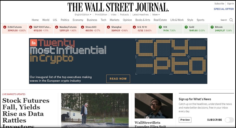 The Wall Street Journal for Unbiased News Source
