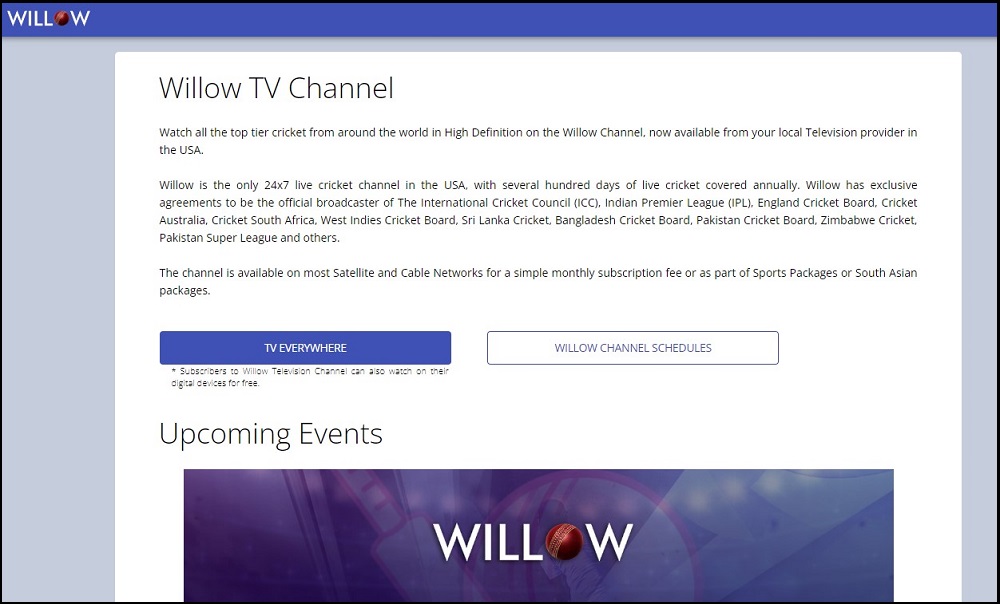 Willow TV Homepage