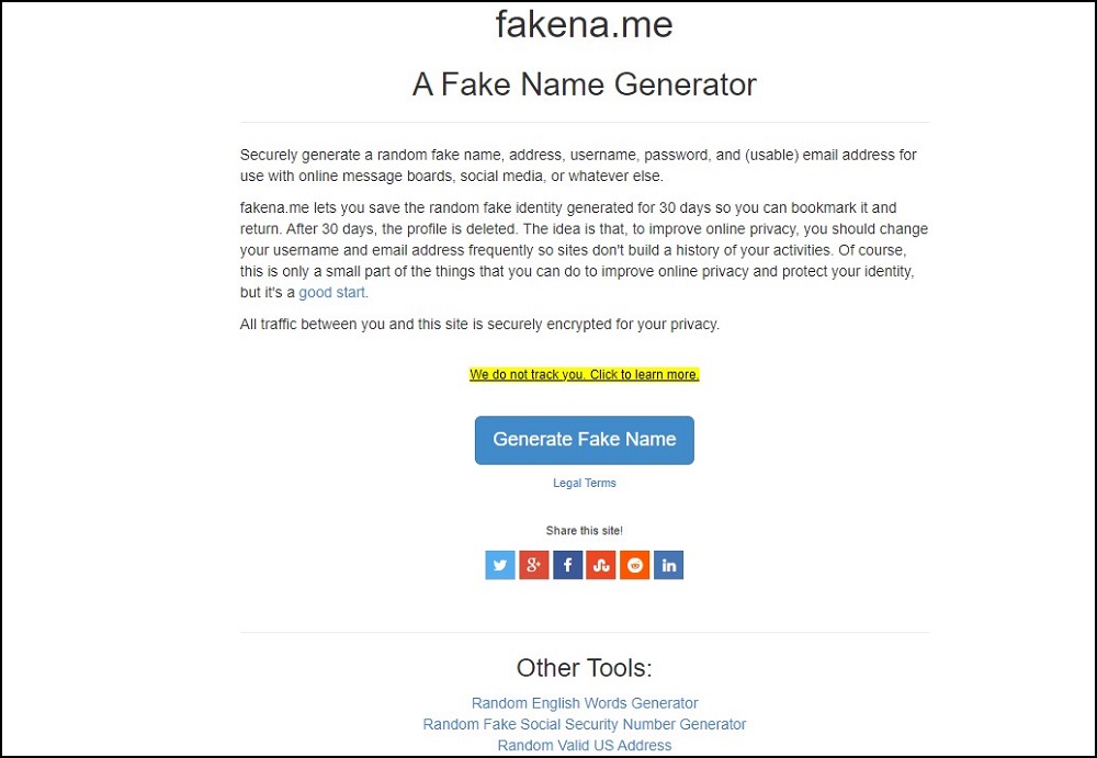 Fakena for Online Fake Person Generator Tools