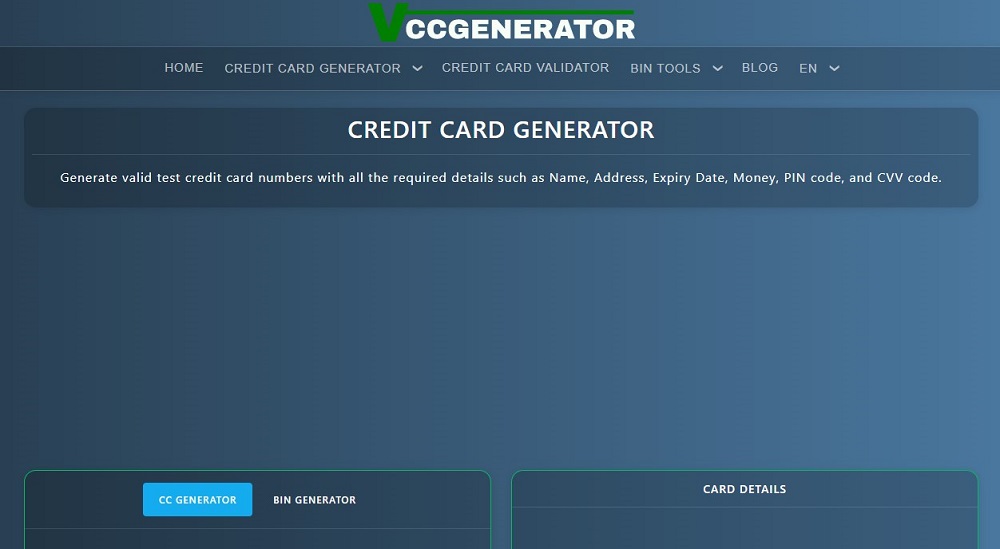 VCCGenerator for Credit Card Generator and Validator