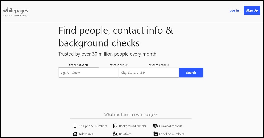 Whitepages for People Search Sites