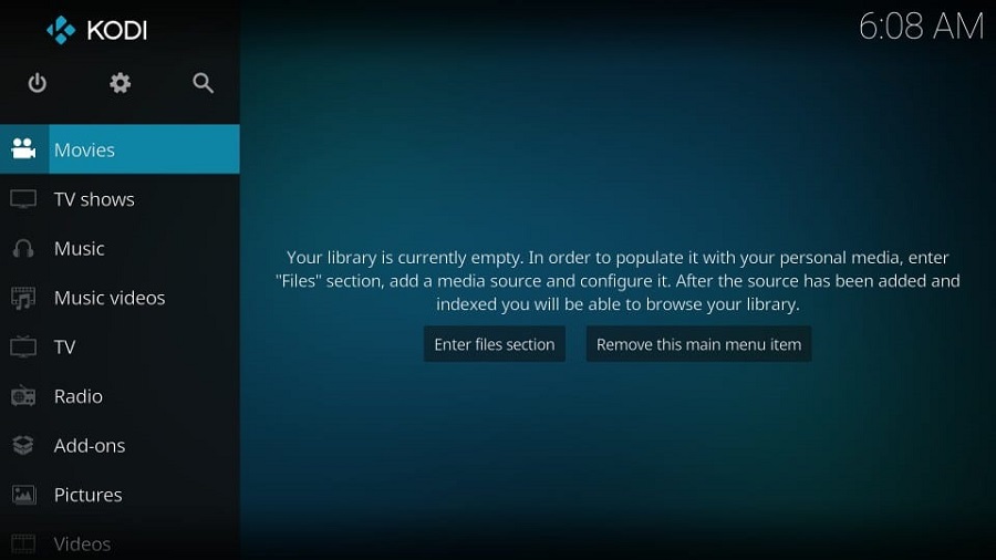 launch the Kodi app you just installed