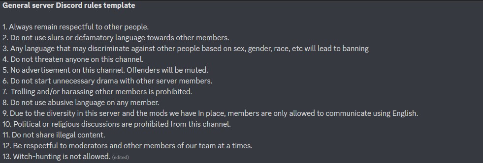 Basic Discord Servers Rules to Follow
