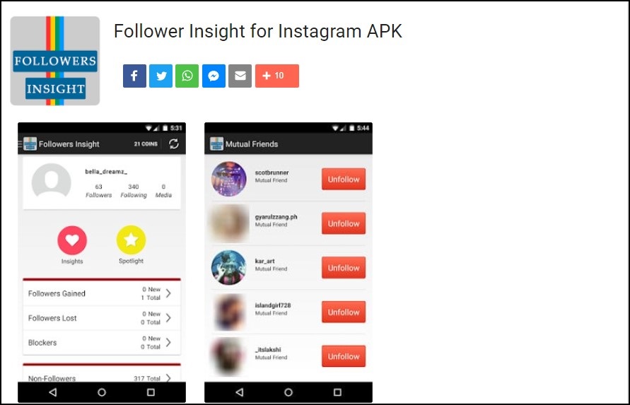 Followers Insight for Instagram apps Download