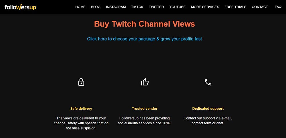 FollowersUp Buy Twitch Views