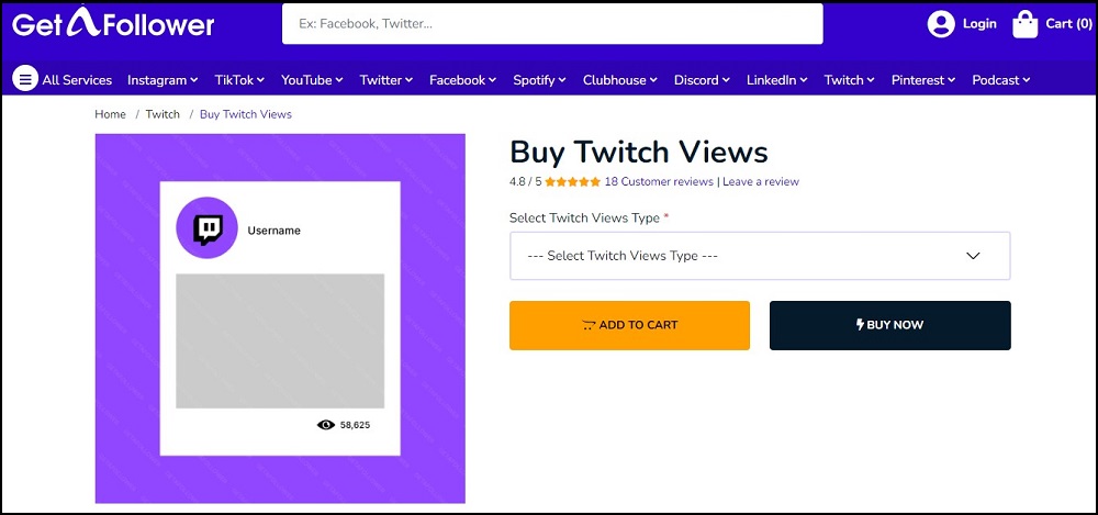 Getafollower Buy Twitch Views