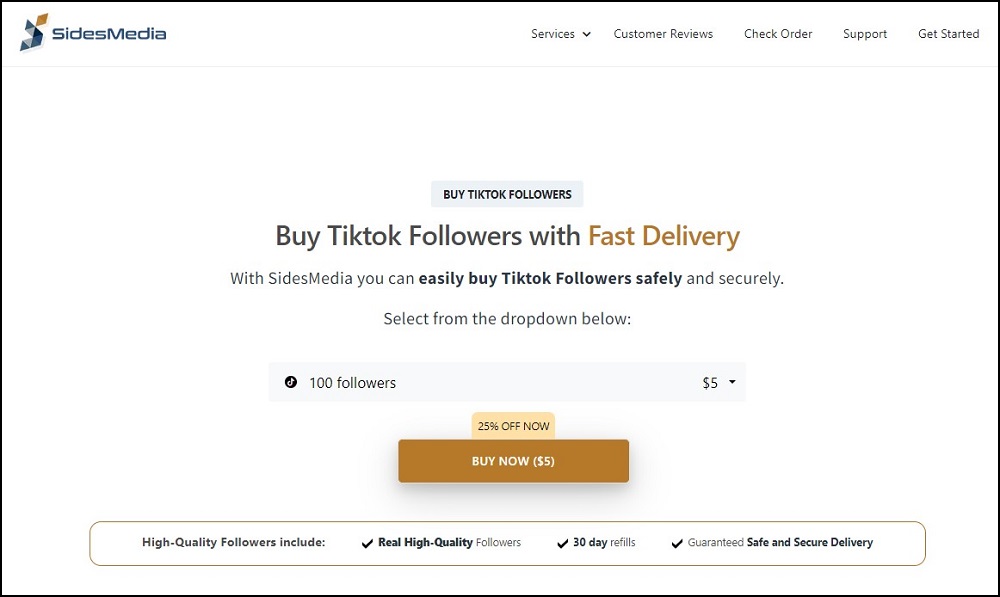 SidesMedia for Buy Tiktok Follower