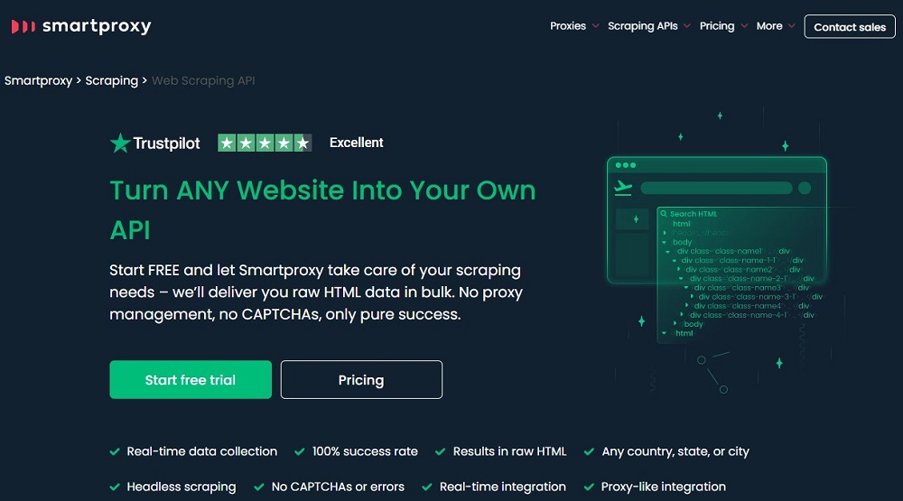 Smartproxy Web Scraping API for TikTok Scrapers