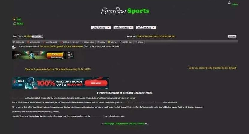 First Row Sports for Free Streaming Websites