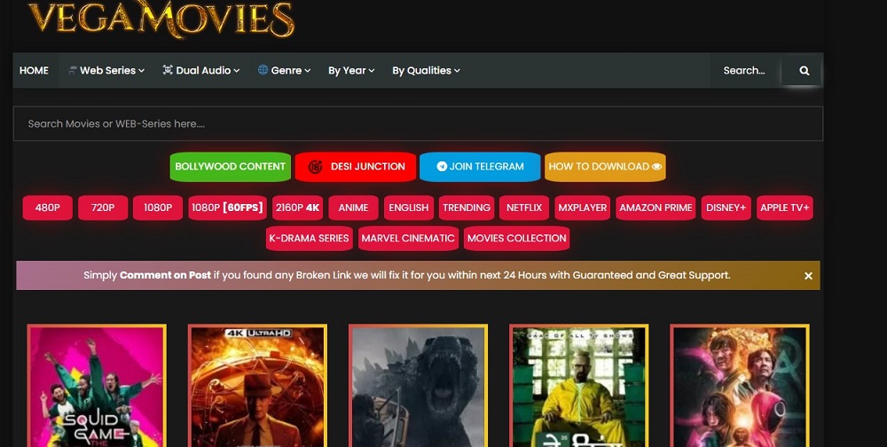 Vegamovies for F2Movies Alternatives