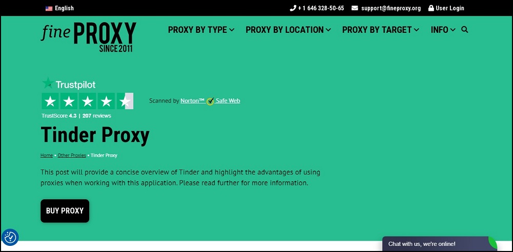 Fineproxy for Tinder Proxy